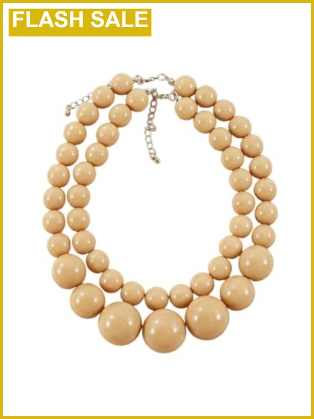 Double Layer Resin Beaded Choker Necklace Big Pearl Statement Women Jewelry